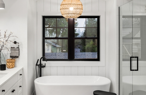 Master bathroom with double vanity